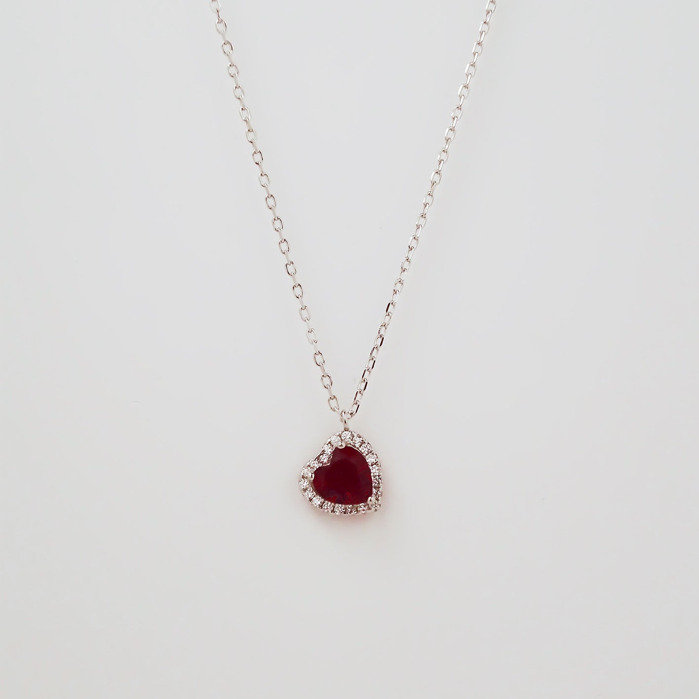 Amor Eterno - Gargantilla Plata / Oro 24k / Corazón Eterno / Rojo