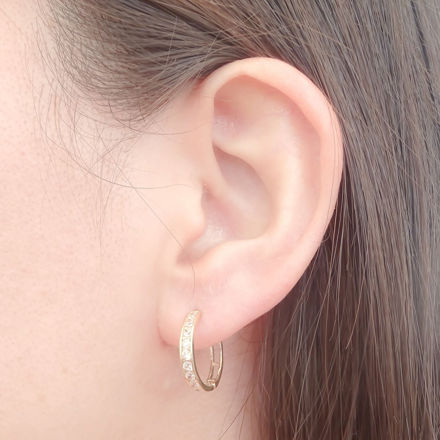 Amor Eterno - Arracadas / Aretes / Huggies Génesis* Oro 10k