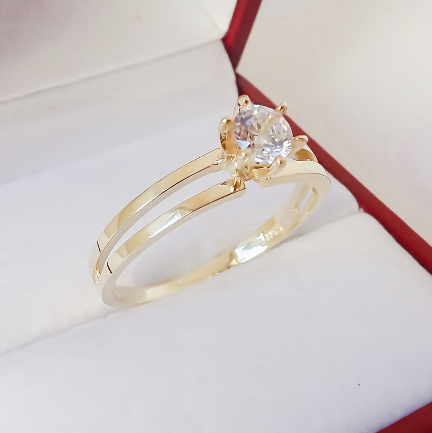 Amor Eterno - Anillo Mía / Oro Sólido 10k