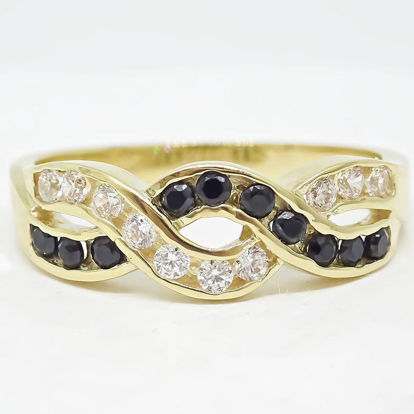 Amor Eterno - Anillo Nogal - Oro Sólido 14k / Dominó