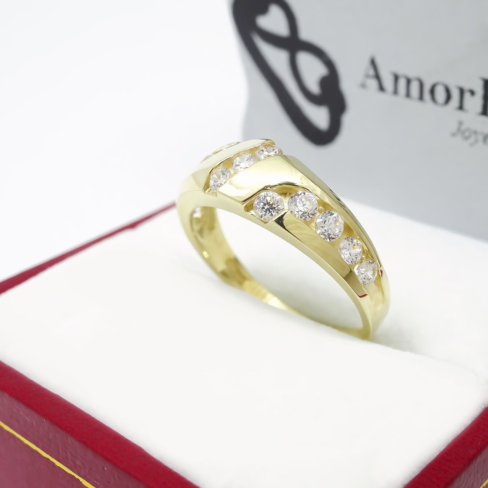 Amor Eterno - Grueso Anillo Paris / Oro Sólido 10k