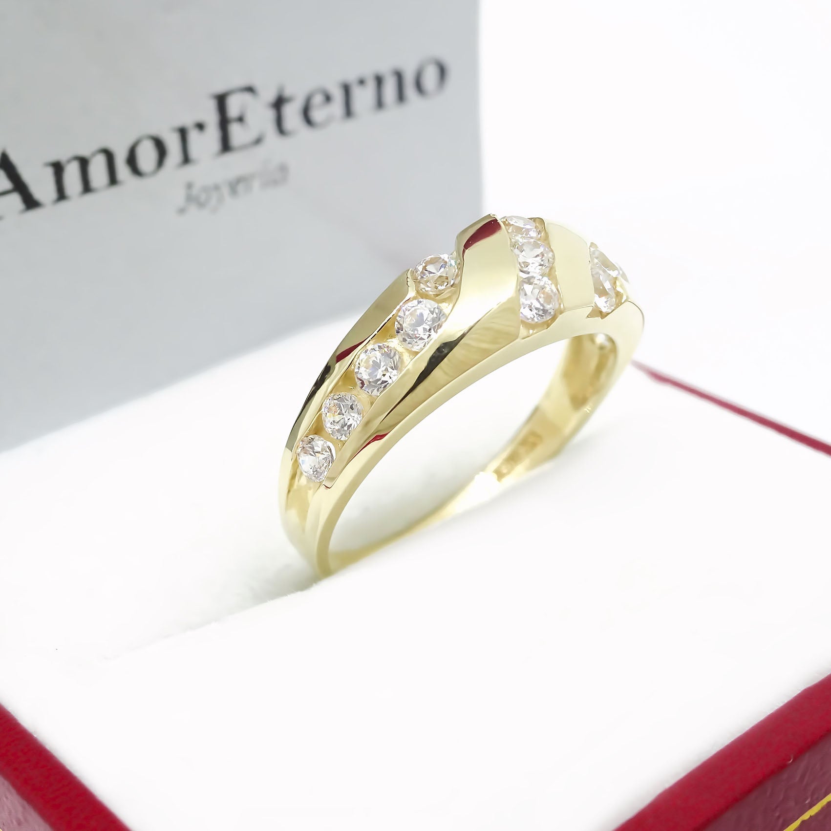 Amor Eterno - Grueso Anillo Paris / Oro Sólido 10k