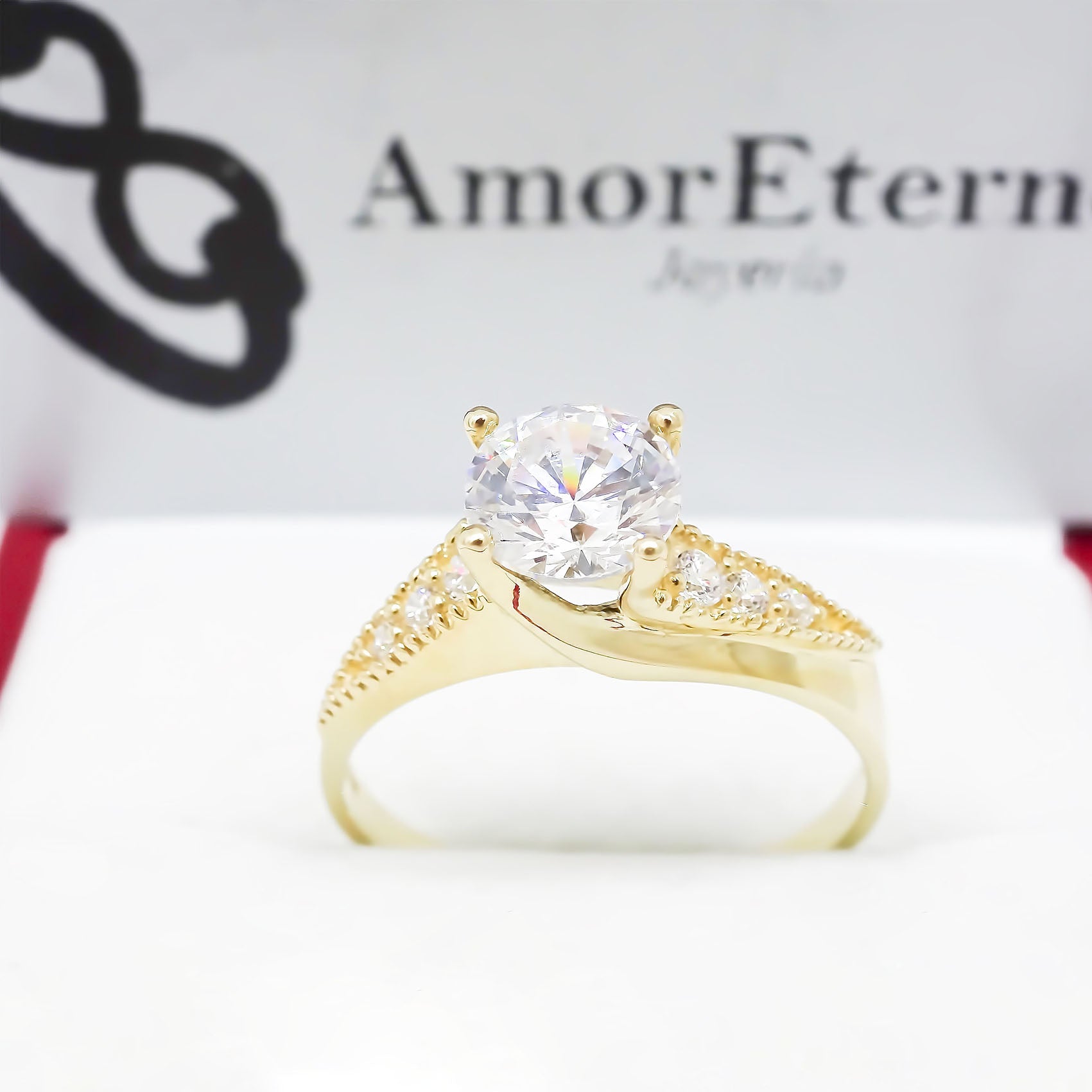 Amor Eterno - Solitario Hermoso / Juwel / Oro 10k Solido