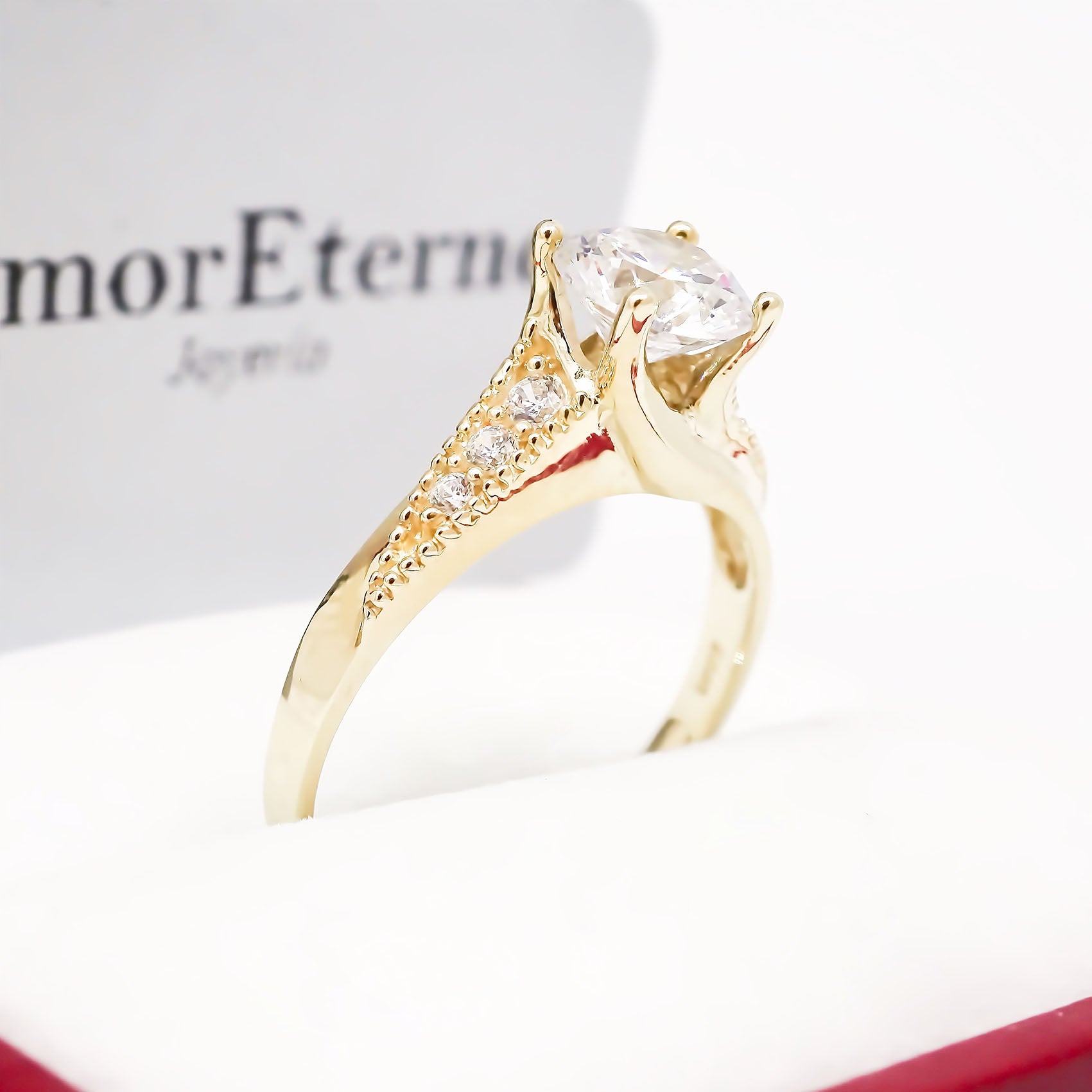 Amor Eterno - Solitario Hermoso / Juwel / Oro 14k Solido