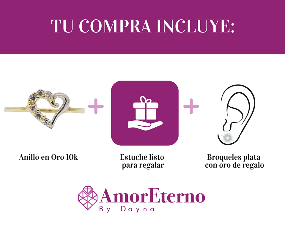 Amor Eterno - Anillo Corazón Luriga / Oro 10k