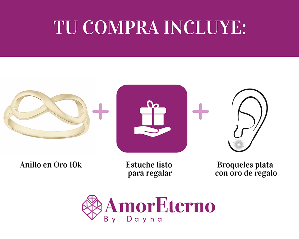 Amor Eterno - Anillo Infinito Fabricado Gde / Oro 10k Solido