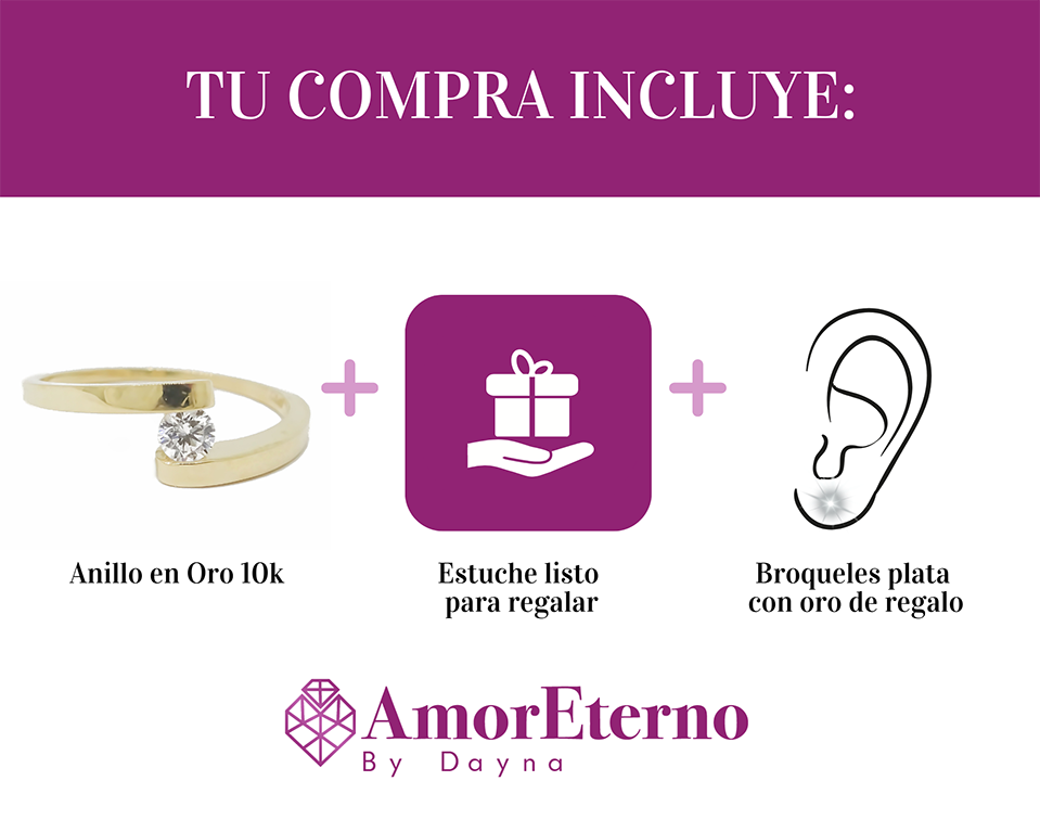 Amor Eterno - Anillo Clío / Oro 10k Sólido