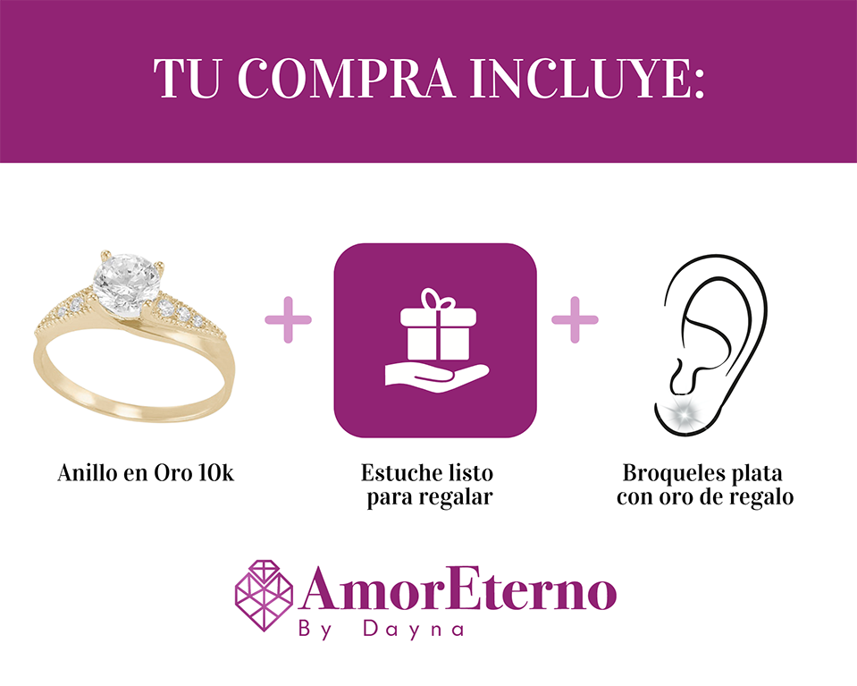 Amor Eterno - Solitario Hermoso / Juwel / Oro 10k Solido