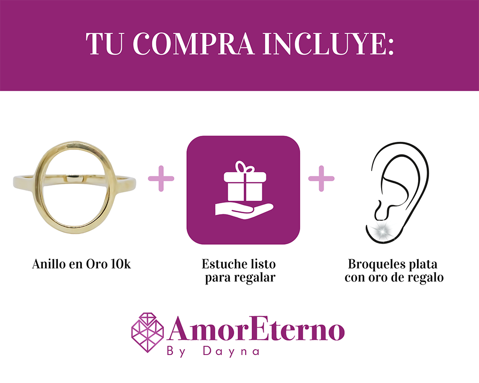 Amor Eterno - Anillo Larissa / Oro 10k Sólido