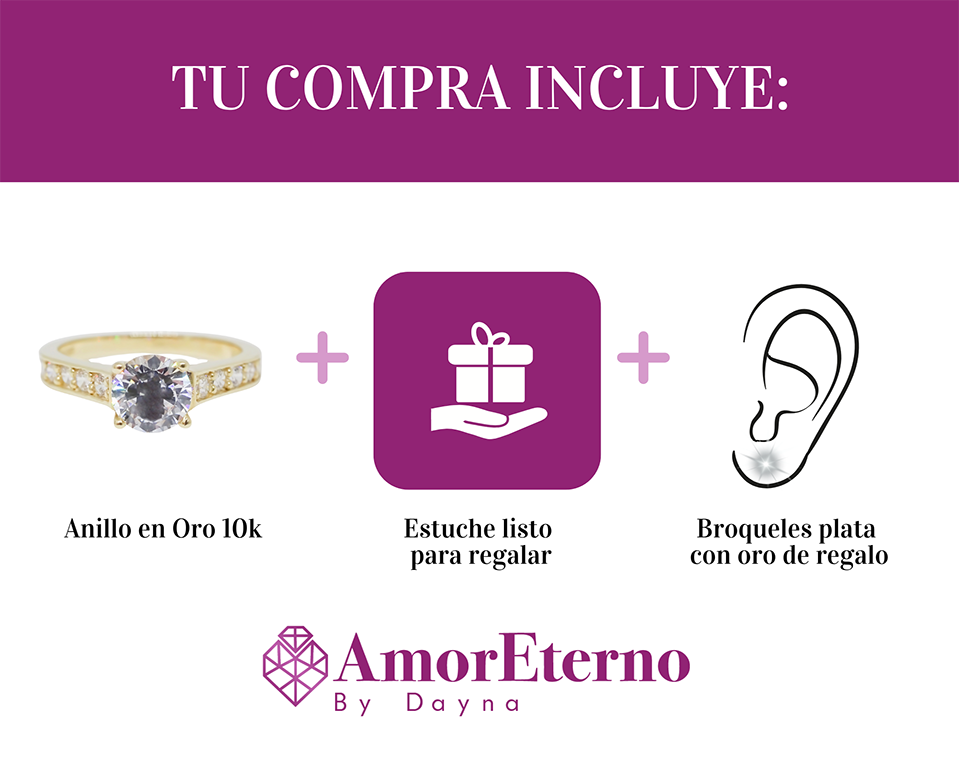 Amor Eterno - Solitario Hermoso / Collin / Oro 10k Solido