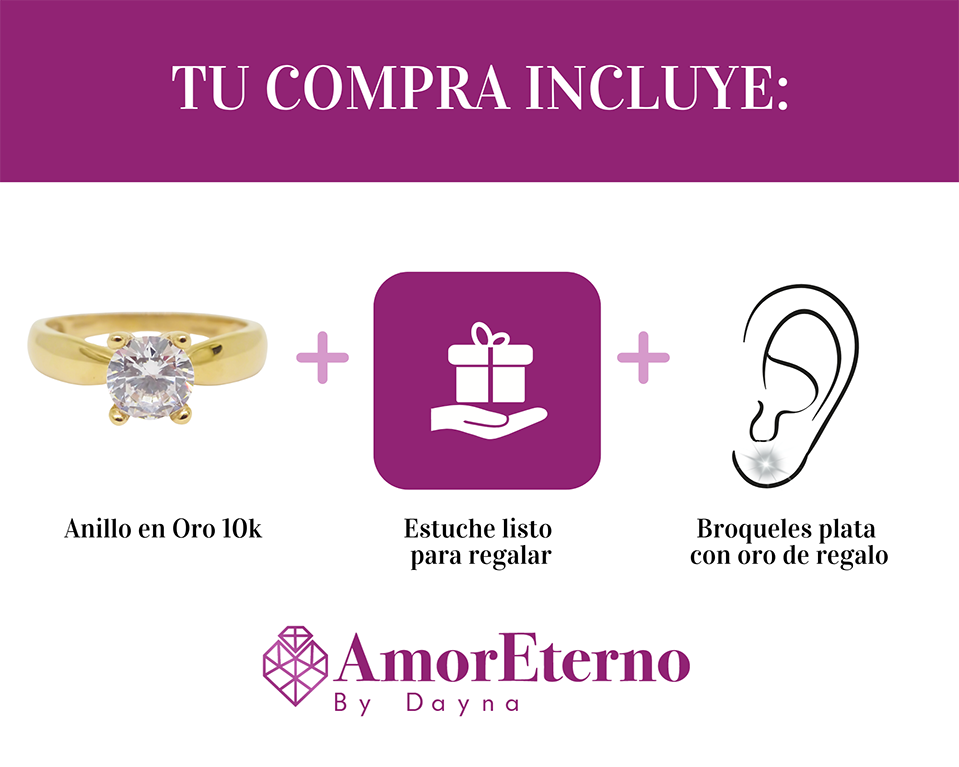 Amor Eterno - Anillo Lupin / Oro 10k Sólido / Amarillo