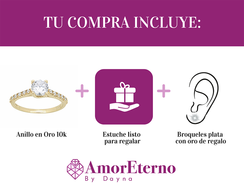 Amor Eterno - Anillo Round / Oro 10k Sólido