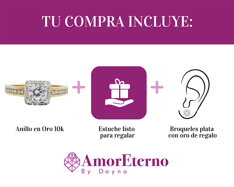 Amor Eterno - Anillo Corona - Sofía - Oro Solido 10k