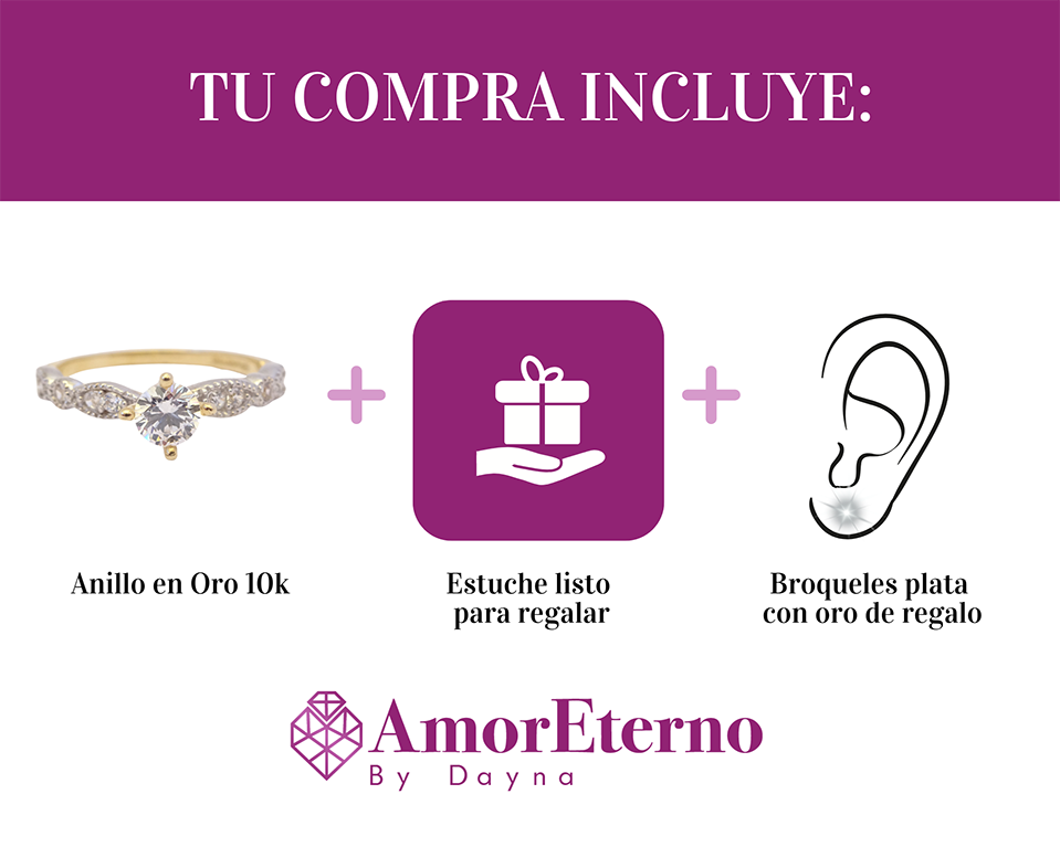 Amor Eterno - Anillo Glad / Oro Sólido 10k
