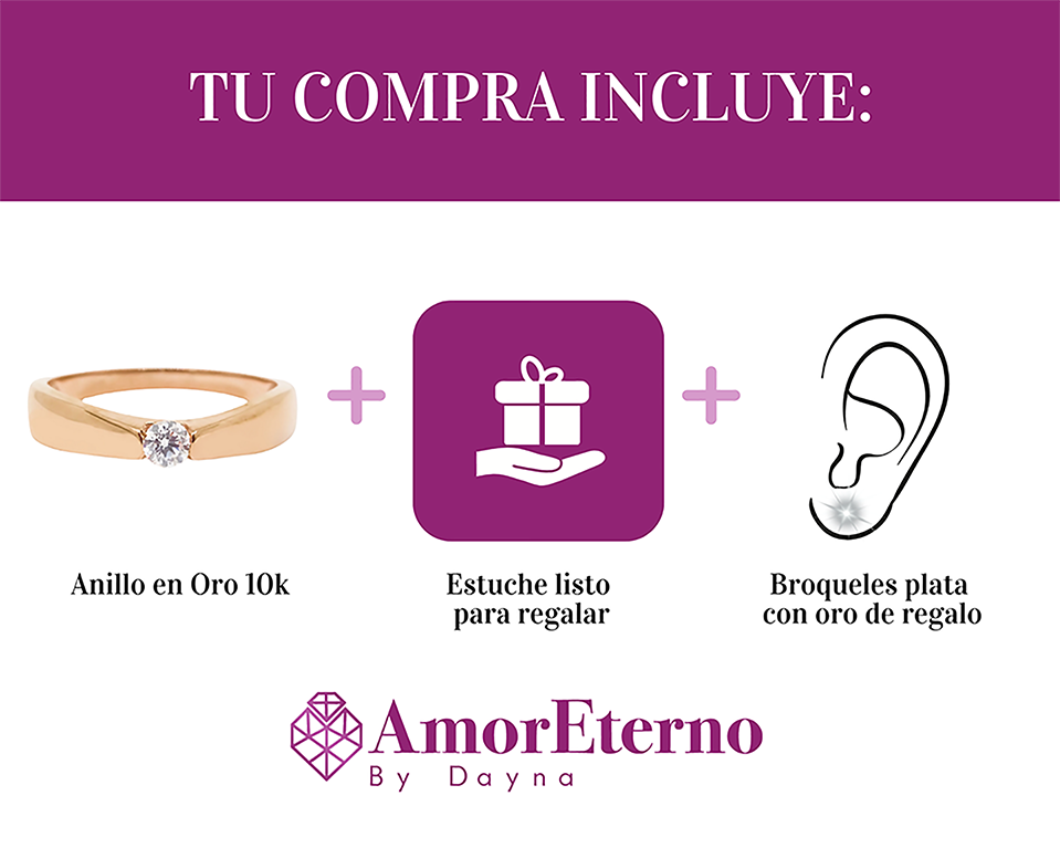 Amor Eterno - Anillo Nikki / Oro Sólido 10k / Rosa
