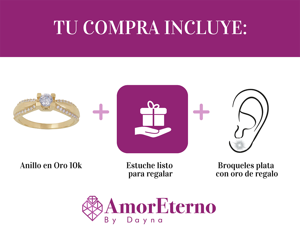 Amor Eterno - Anillo Almendra / Oro Sólido 10k / Amarillo