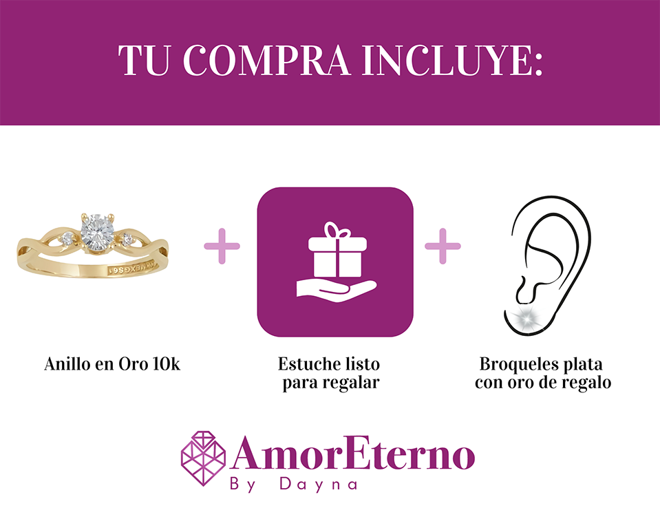 Amor Eterno - Anillo Mérida / Oro Sólido 10k / Amarillo