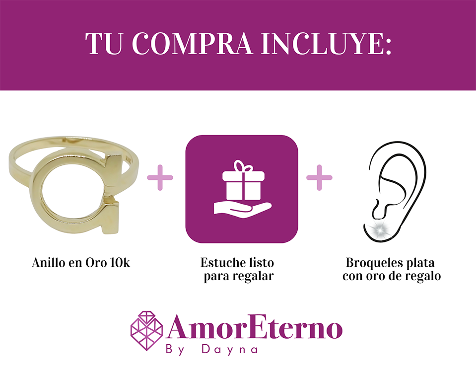 Amor Eterno - Anillo Omega / Oro 10k Sólido