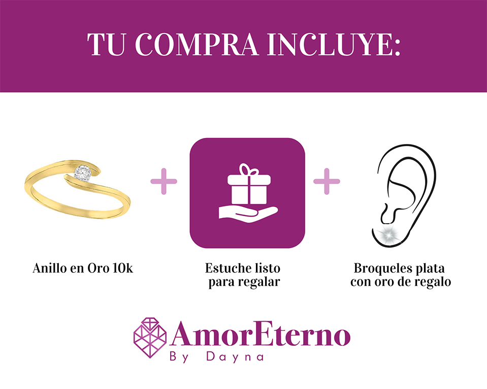 Amor Eterno - Anillo Ondas / Oro Sólido 10k