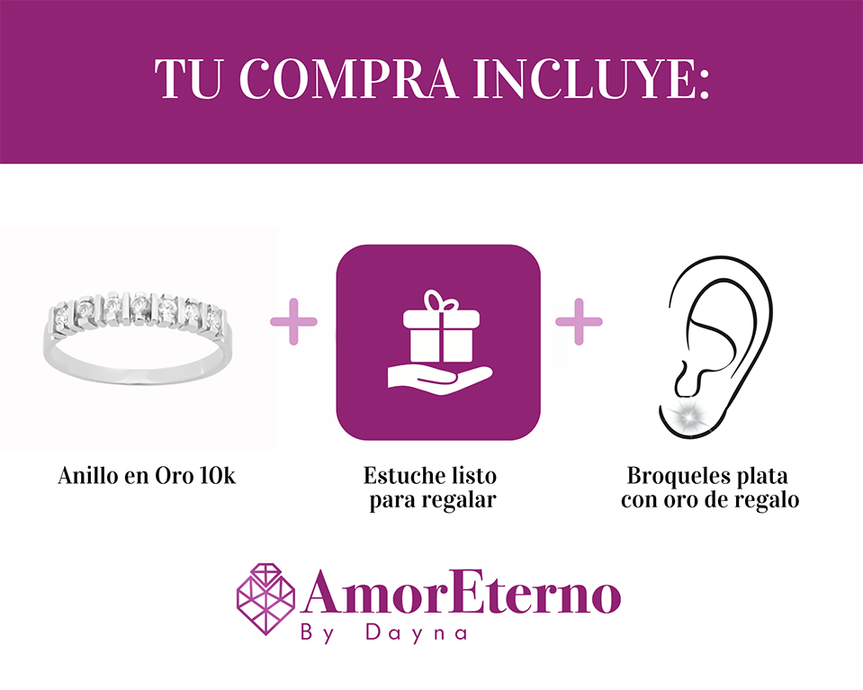 Amor Eterno - Churumbela Divisiones / Oro Solido 10k / Blanco