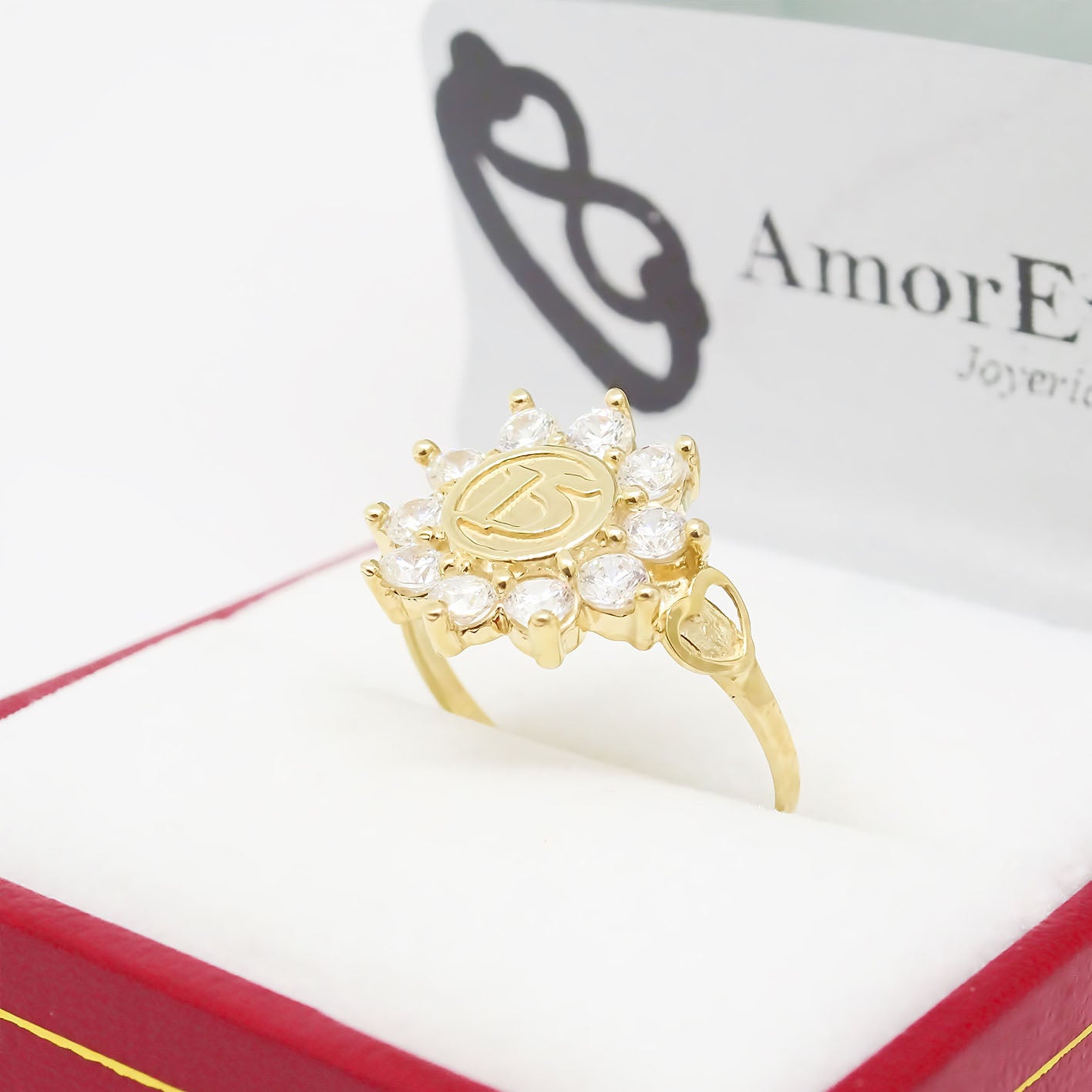 Amor Eterno - Anillo Xv Años / Sol / Oro 10k Solido
