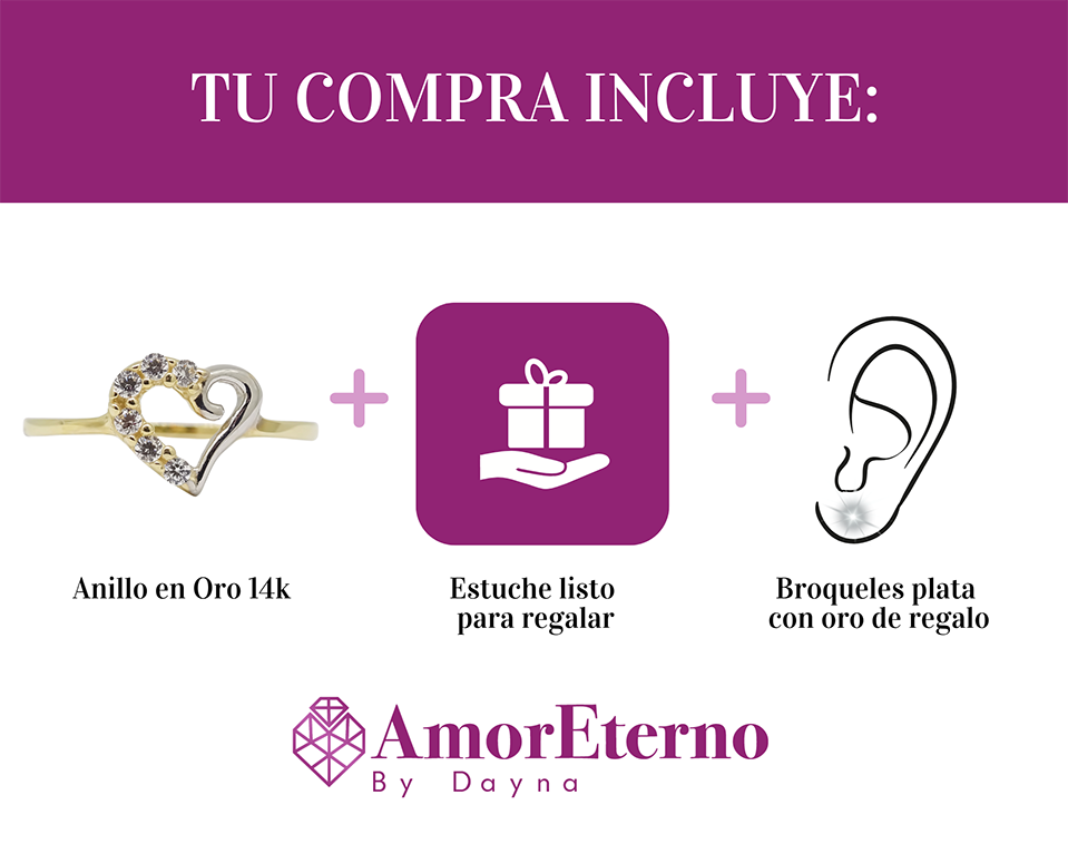 Amor Eterno - Anillo Corazón Luriga / Oro 14k