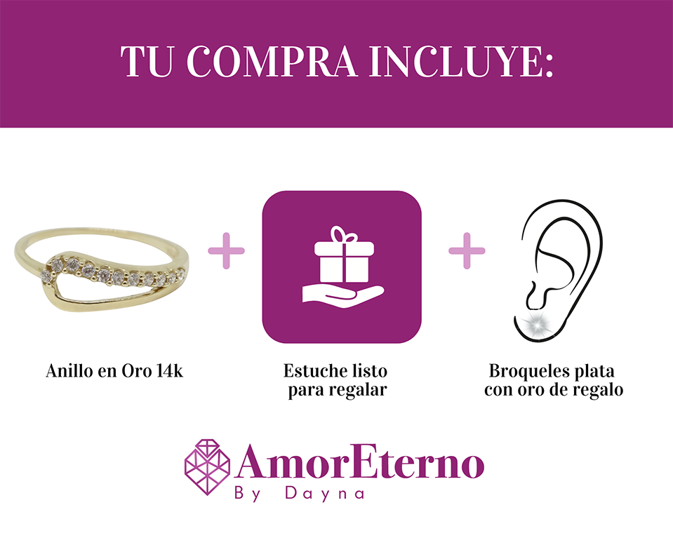 Amor Eterno - Anillo Rain / Oro 14k Sólido