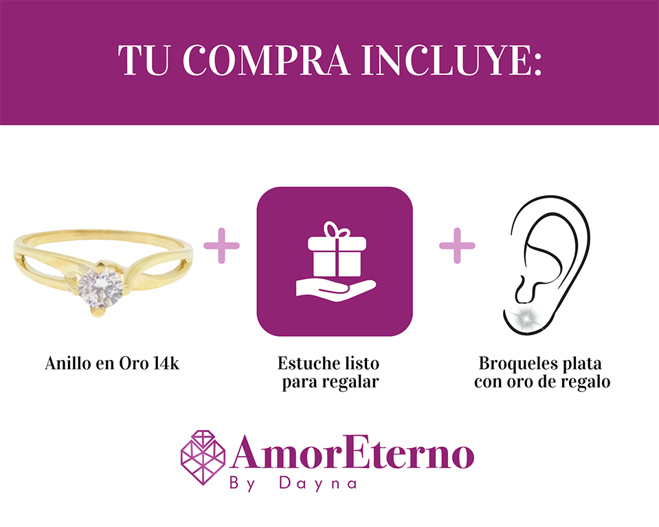 Amor Eterno - Anillo Danae / Oro Sólido 14k