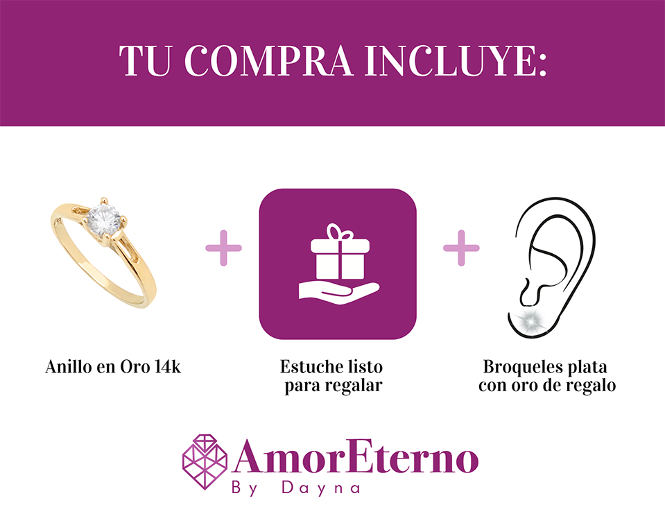 Amor Eterno - Anillo Stephanie / Oro Solido 14k