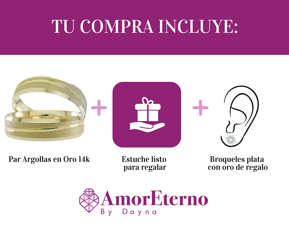 Argollas Encanto 5mm 14k