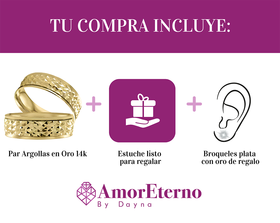 Argollas Escarcha 14k