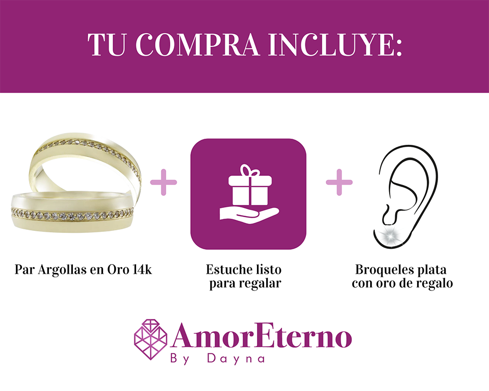 Argollas Constelación 5mm 14k