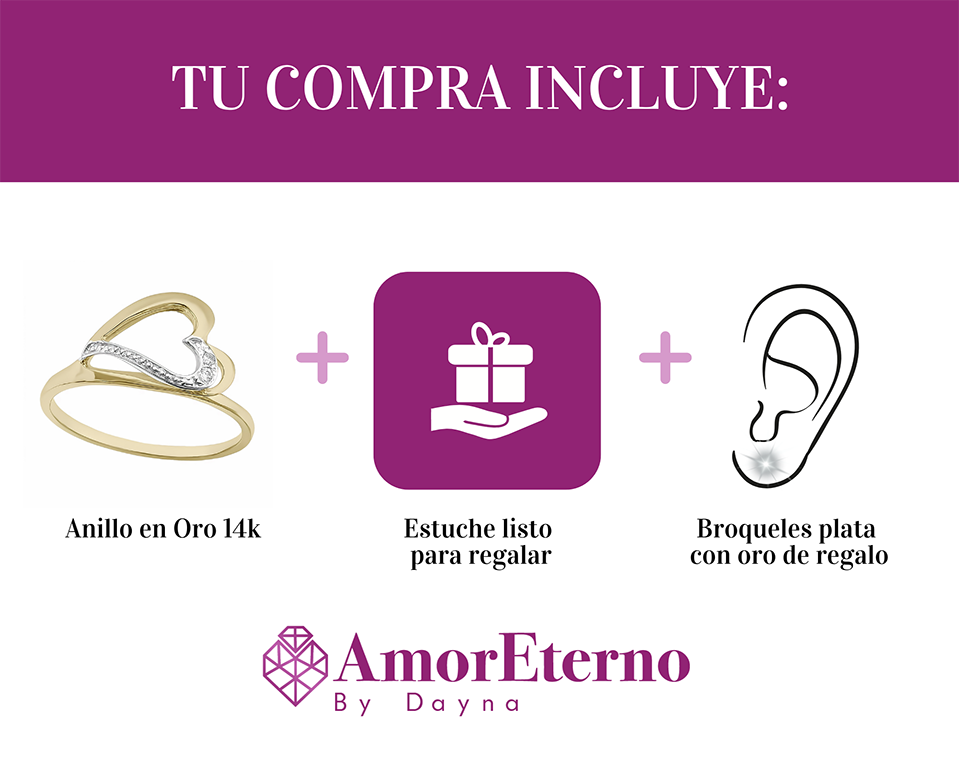 Amor Eterno - Anillo Love Ada - Oro Solido 14K