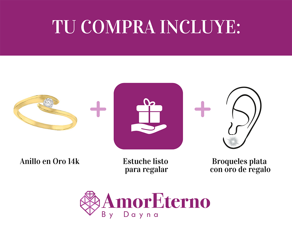 Amor Eterno - Anillo Ondas / Oro Sólido 14k