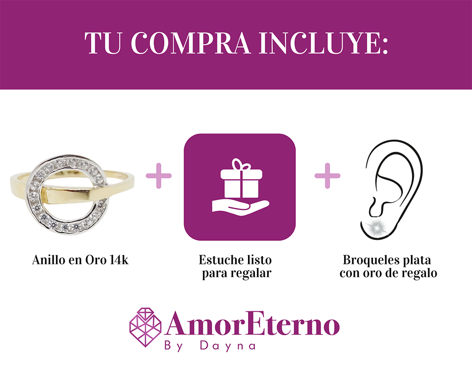Amor Eterno - Anillo Orbit / Oro 14k Sólido
