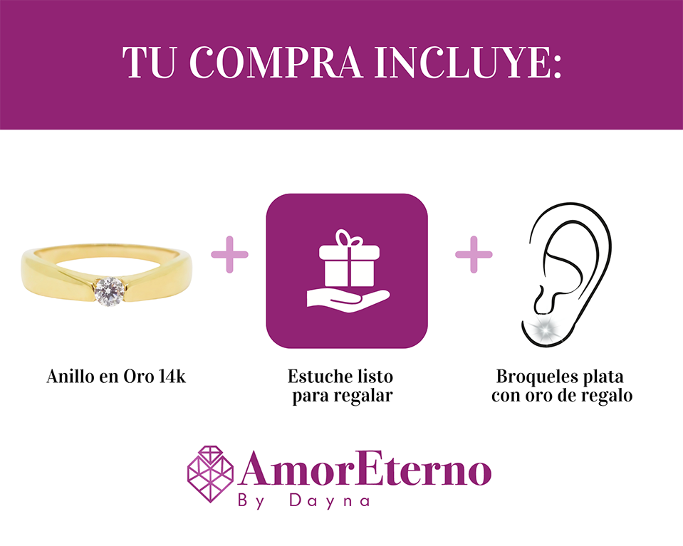 Amor Eterno - Anillo Nikki / Oro Sólido 14k / Amarillo