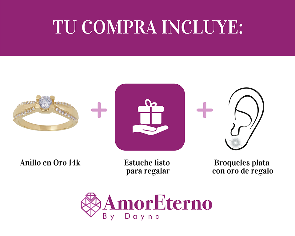 Amor Eterno - Anillo Almendra / Oro Sólido 14k / Amarillo