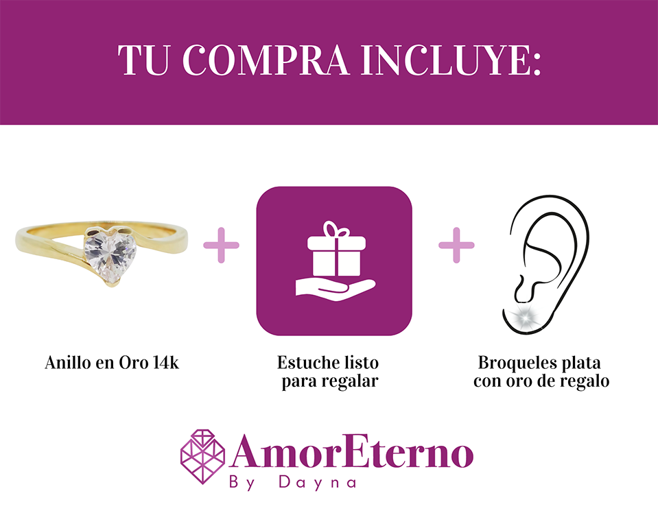 Amor Eterno - Anillo Aria / Oro Sólido 14k / Amarillo