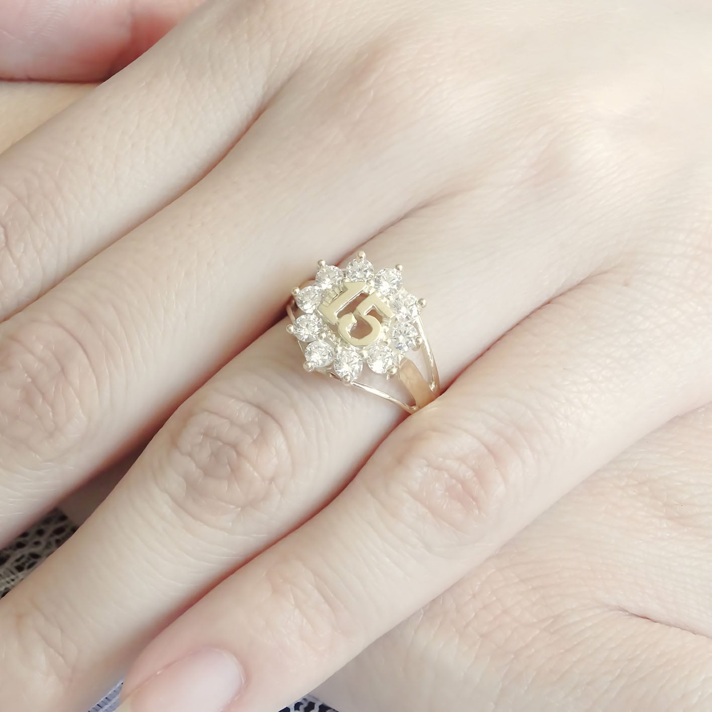 Amor Eterno - Anillo Xv Años / Rose / Oro 14k Solido