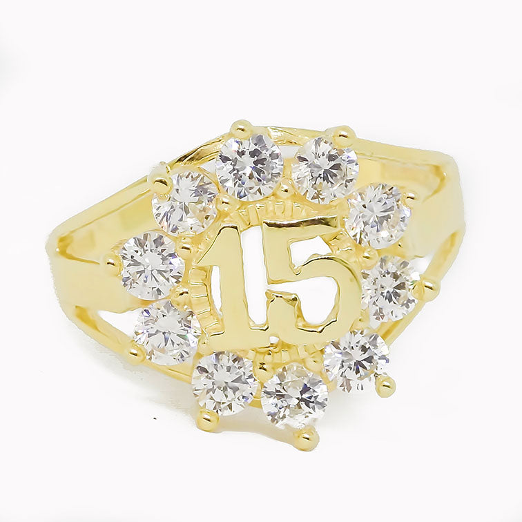 Amor Eterno - Anillo Xv Años / Rose / Oro 10k Solido