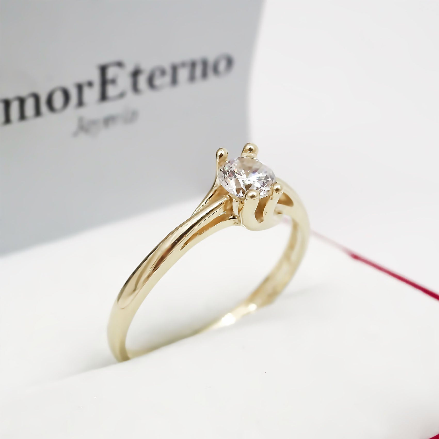 Amor Eterno - Solitario Hermoso / Y* / Oro 10k Solido