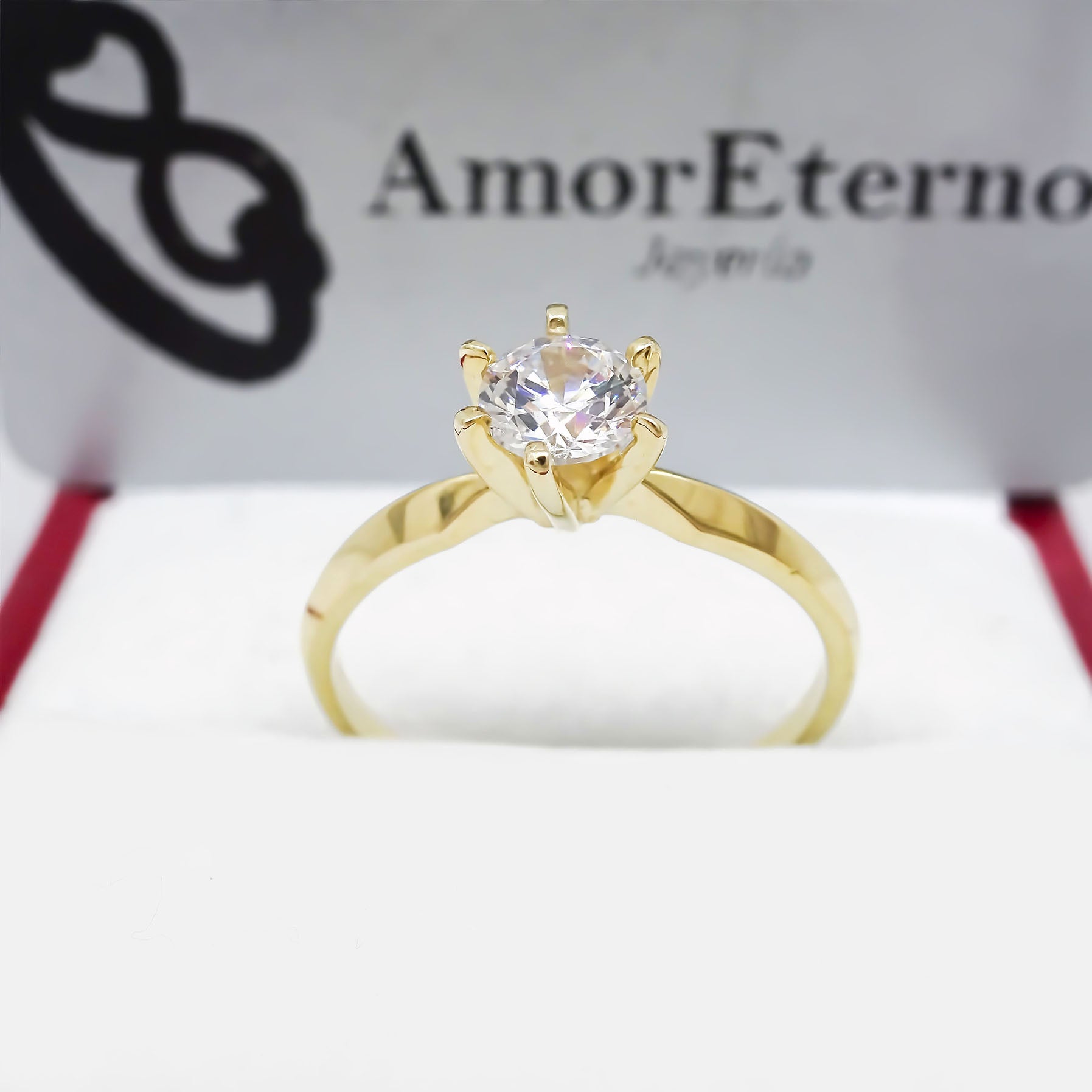Amor Eterno - Solitario Hermoso / Reina / Oro 14k Solido