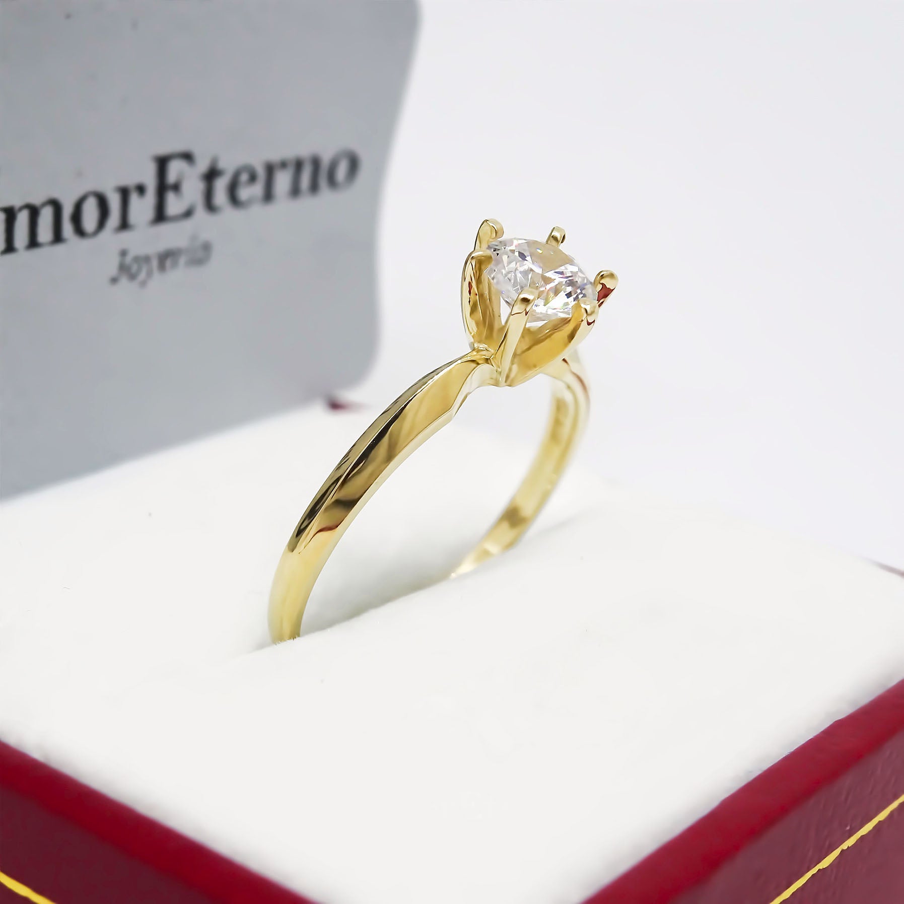 Amor Eterno - Solitario Hermoso / Reina / Oro 10k Solido