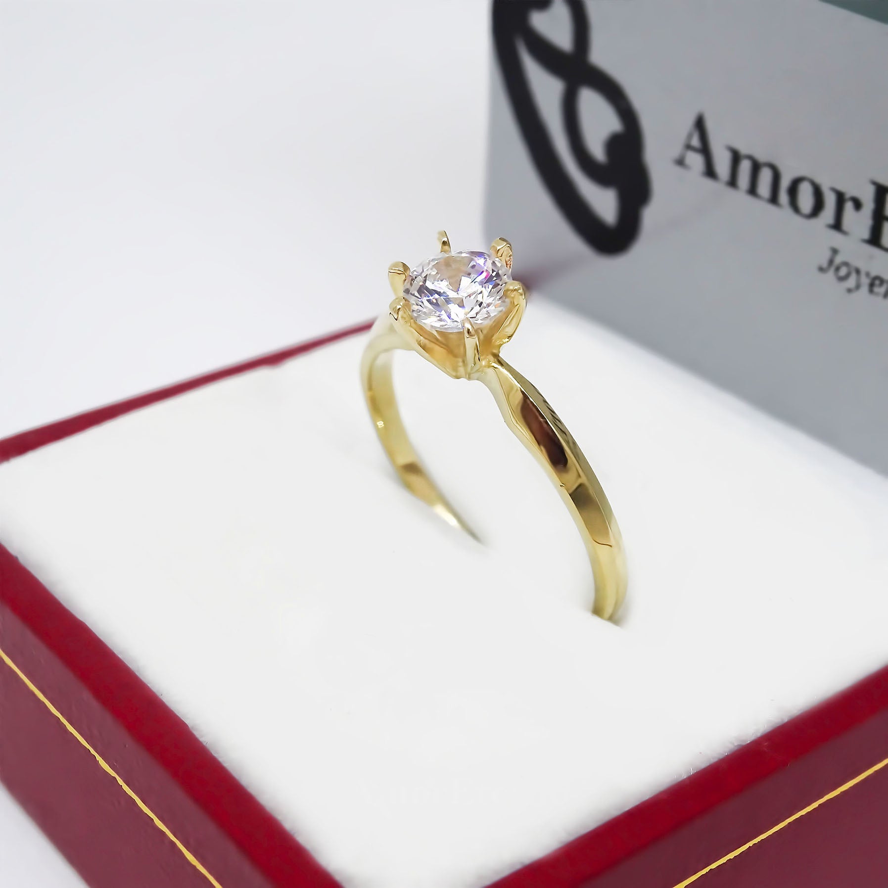 Amor Eterno - Solitario Hermoso / Reina / Oro 10k Solido