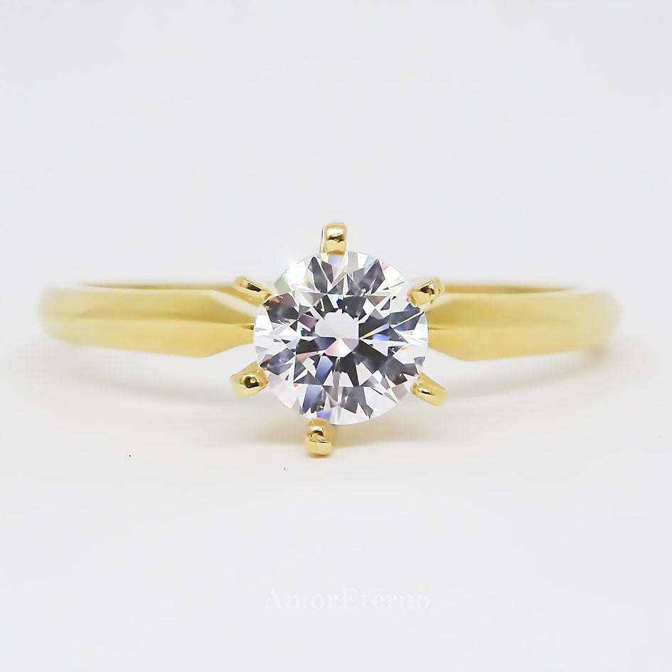 Amor Eterno - Solitario Hermoso / Reina / Oro 14k Solido