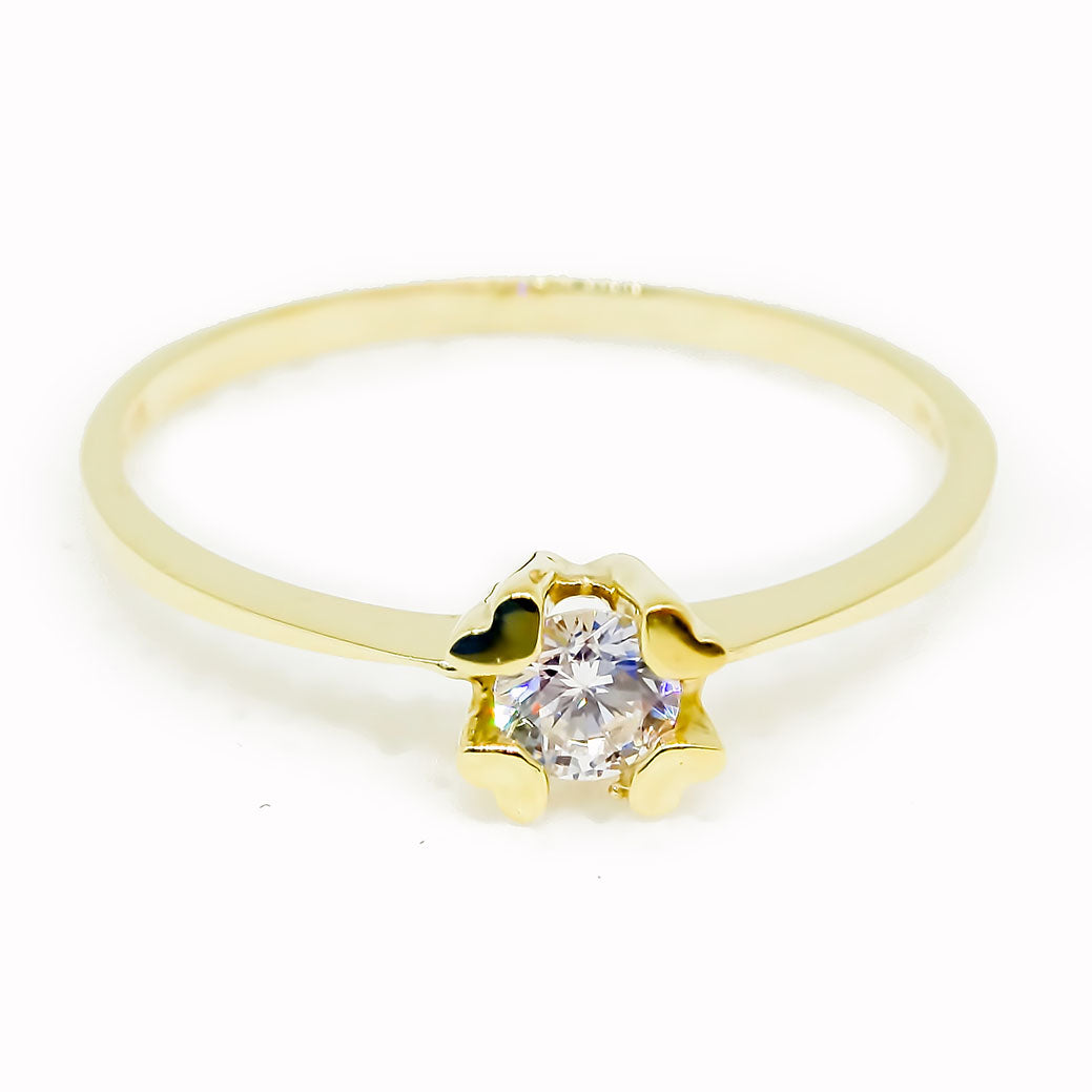 Solitario 4 Corazones 14k