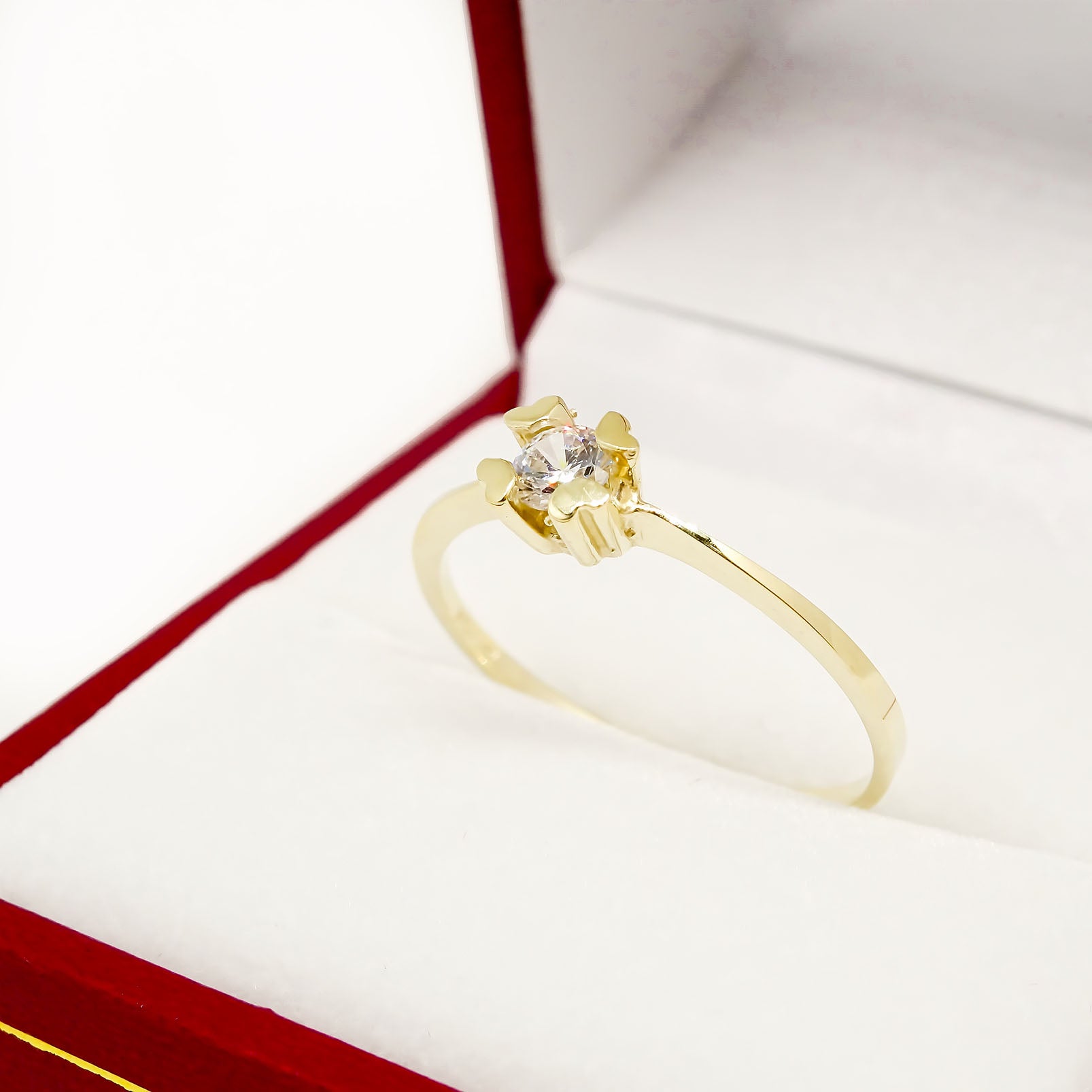 Solitario 4 Corazones 14k