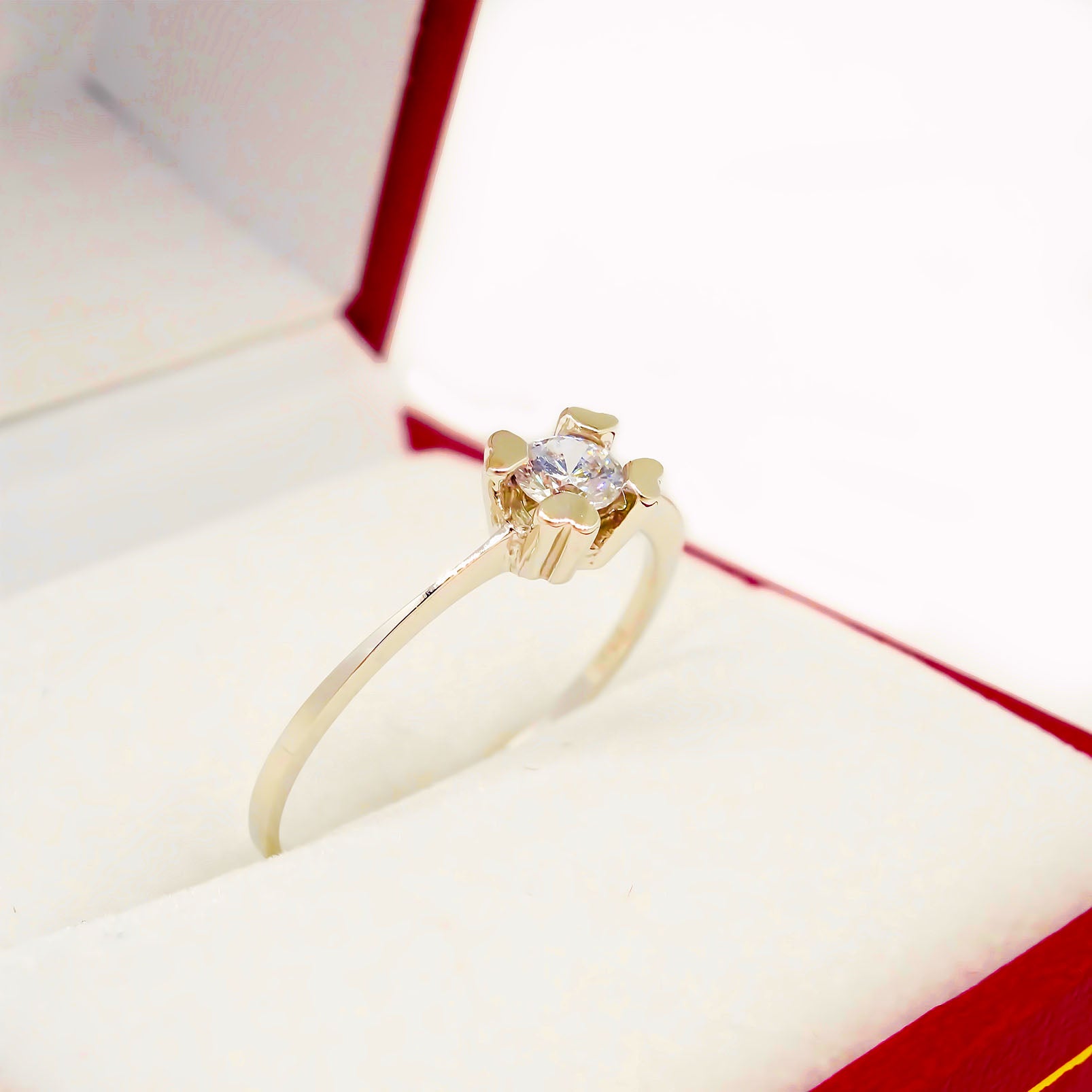 Solitario 4 Corazones 14k