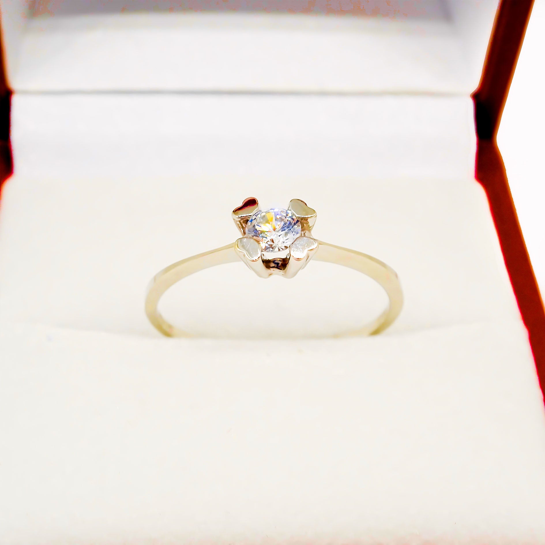 Solitario 4 Corazones 14k