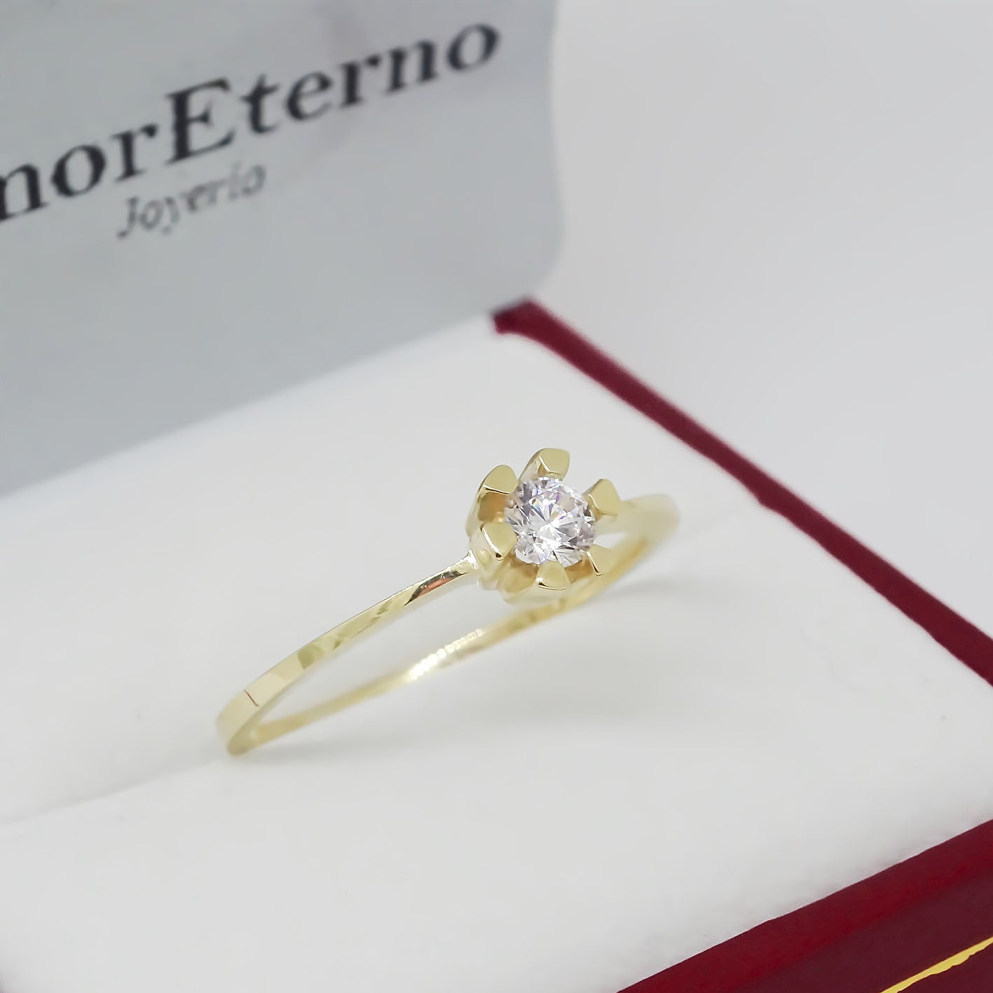 Solitario 6 uñas 14k